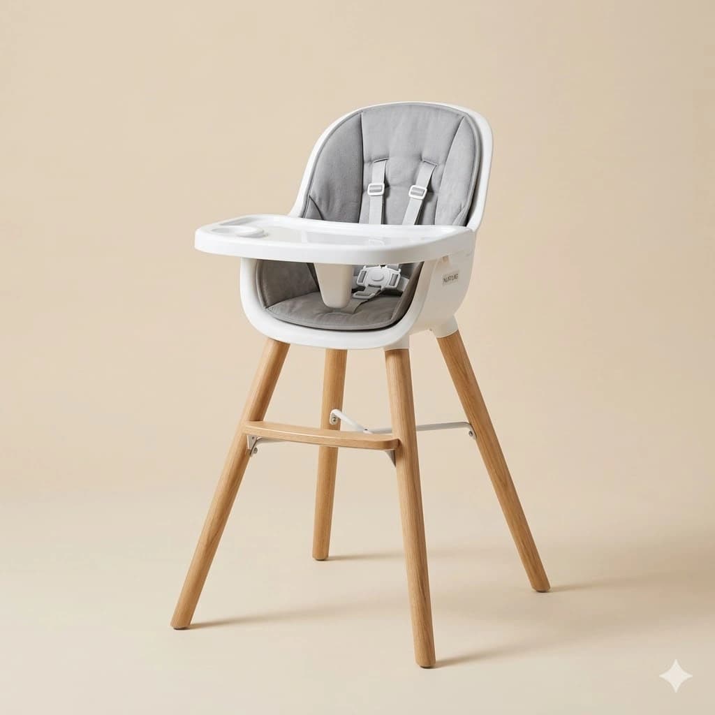 Convertible Wooden Baby High Chair