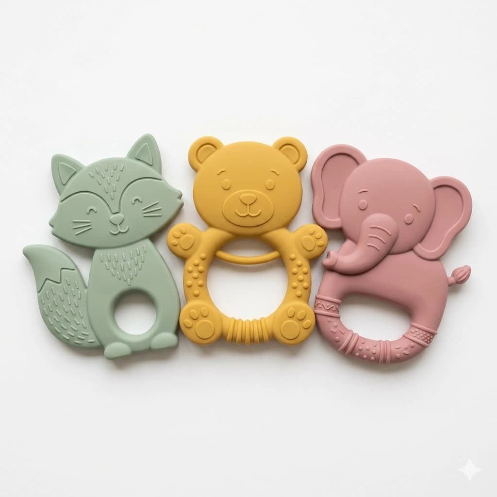 Animal Silicone Baby Teethers Set